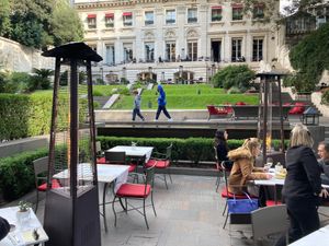 Outdoor eating at Gioia Cocina Botánica in Buenos Aires