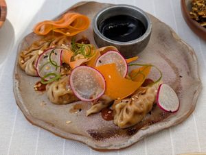 Gyoza at Gioia Cocina Botánica in Buenos Aires