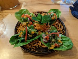 Spicy vegan lettuce gems at NUSARA Thai Fire Kitchen in Poole