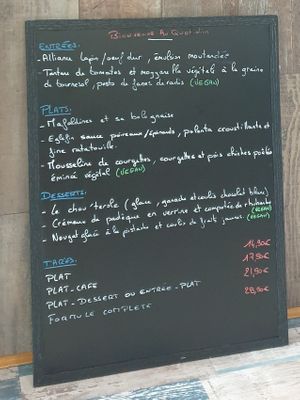 Menu at Au Quotidien in Amiens