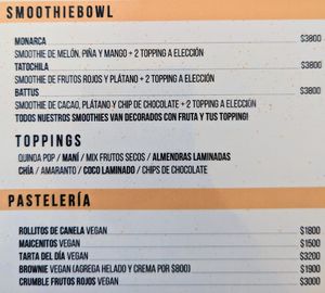 Menu as of December 2022. Page 2 of 8 at Battus Kaffee in La Serena
