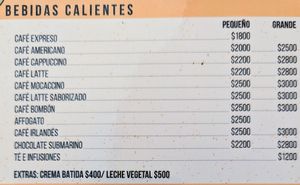 Menu as of December 2022. Page 5 of 8 at Battus Kaffee in La Serena