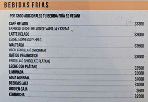Menu as of December 2022. Page 6 of 8 at Battus Kaffee in La Serena