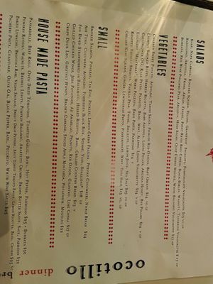 Menu (VG notes vegan)  at Ocotillo in Phoenix