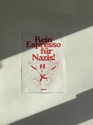 No espresso for nazis! - Hempies, Cologne  at Hempies - Händelstraße in Cologne