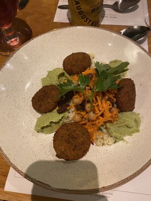 Vegan falafel salad  at Ego Mediterranean in Lichfield