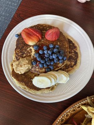 Blueberry pancakes (yum!)  at Soluna Cafe in Jackson