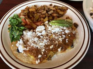 "Huevos” rancheros (yum!)  at Soluna Cafe in Jackson