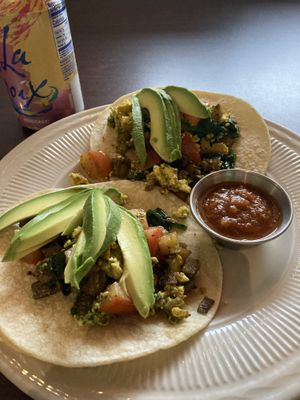 Breakfast tacos  at Soluna Cafe in Jackson