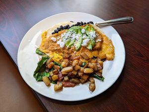 Huevos (chickpea). at Soluna Cafe in Jackson