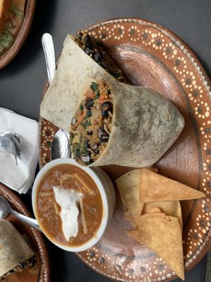 Sol burrito with chili  at Soluna Cafe in Jackson