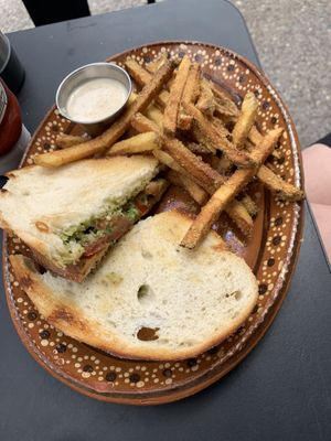 GTP with fries  at Soluna Cafe in Jackson