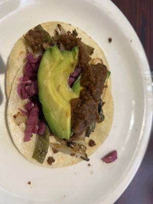 Nopales taco  at Soluna Cafe in Jackson