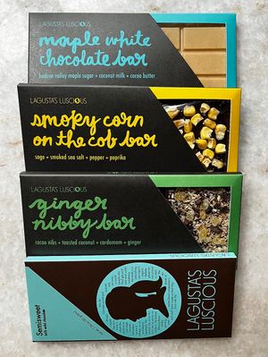 Assorted chocolate barks   at Lagusta's Luscious in New Paltz