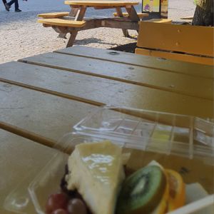 They added fruit to the cake for take away at Årummet in Uppsala