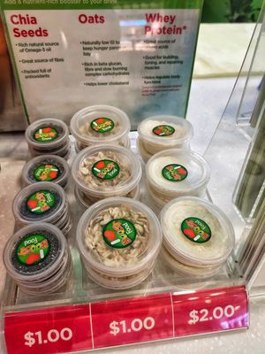 Toppings at Boost Juice - Bugis Junction in Central Singapore