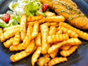 The fries at Makan Vegan - 斋这里 in Central Singapore