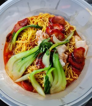 Wanton noodle with chilli ~ 27/2/22 at Makan Vegan - 斋这里 in Central Singapore