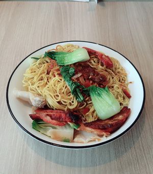 云吞面打包回来也不会变得糊糊👍 at Makan Vegan - 斋这里 in Central Singapore