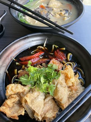 Char siu noodles  at Makan Vegan - 斋这里 in Central Singapore