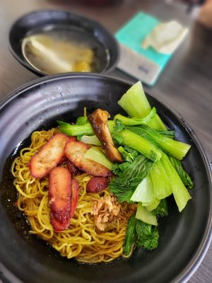 This wanton mee is damn nice ... at Makan Vegan - 斋这里 in Central Singapore