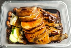 Duck rice, good, recommended at Makan Vegan - 斋这里 in Central Singapore