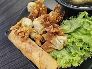 Popiah and fried wanton  ~ 19/9/23 at Makan Vegan - 斋这里 in Central Singapore