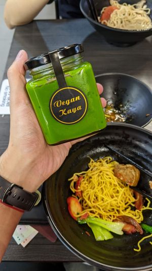 They have vegan kaya spread!!! (sold on a separate shop) at Makan Vegan - 斋这里 in Central Singapore