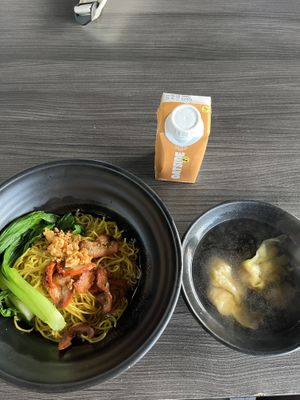 Dry wonton noodles  at Makan Vegan - 斋这里 in Central Singapore