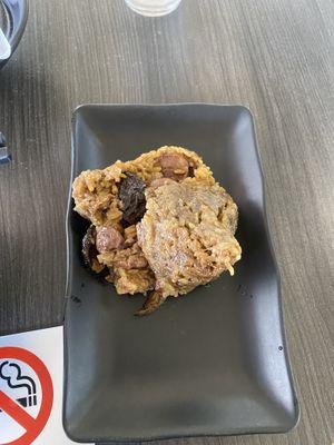 Rice from a lotus leaf  at Makan Vegan - 斋这里 in Central Singapore