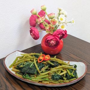 Vegan Sambal Sweet Potato Leaf at Makan Vegan - 斋这里 in Central Singapore