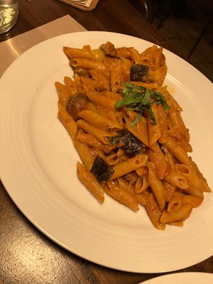 Eggplant rose pasta at The Attic Bar & Stage in Calgary