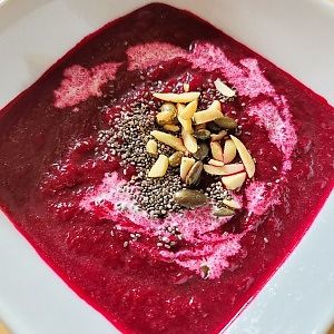 Vegan detox beet soup at The Café in Little Falls