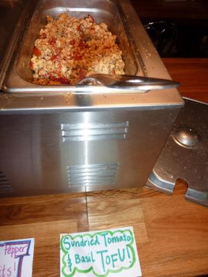 Sun dried tomato basil tofu at Vegeria - Viva Book Complex in San Antonio