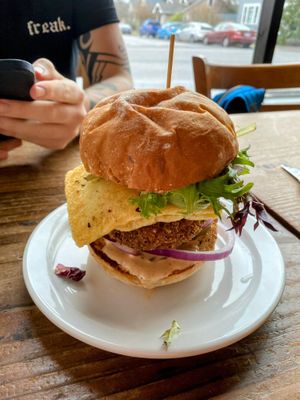 Brunch Burger  at Rabbits Cafe - Killingsworth in Portland