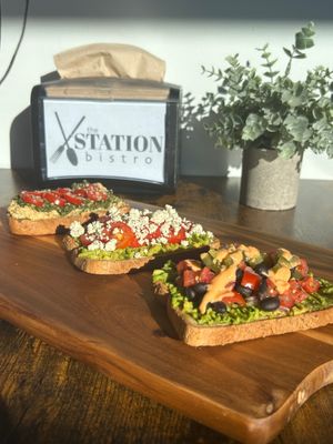 Delightful avocado toast options…changes weekly. at The Station Bistro in Conway
