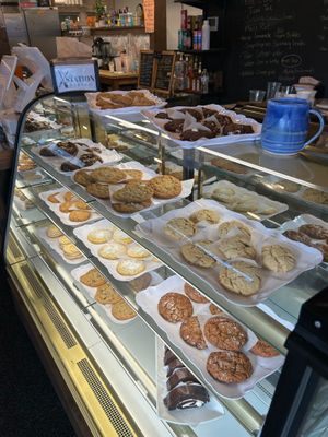 Endless gluten free and vegan bakery. Cookies, Swiss rolls, raspberry buttercream shortbreads, and so much more! at The Station Bistro in Conway