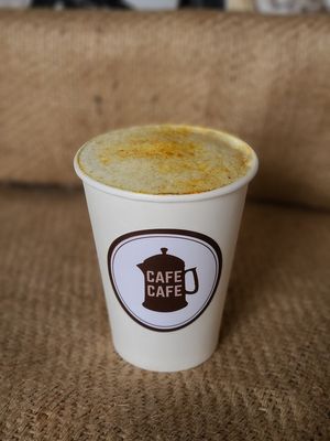 Hot Turmeric Cinnamon Latte  at CafeCafeMobilecoffee in Los Angeles