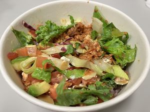 Vegan taco rice  at Peace Cafe - Shibuya Tokyu Food Show in Tokyo