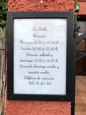 The opening times are not correct  at La Sella in Cartagena