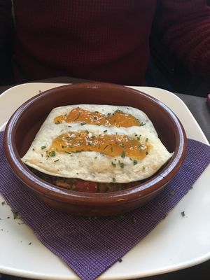 Vegan quesadilla  at La Sella in Cartagena