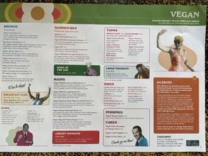 Vegan menu  at Lounges - Panero Lounge in Southsea