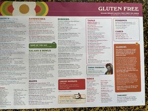 Gluten free menu  at Lounges - Panero Lounge in Southsea