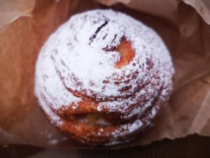 Baked Krapfen with Custard at Dissapore Green Lab in Dunsborough