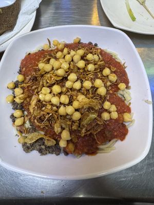 Koshary  at Abu Tarek in Cairo