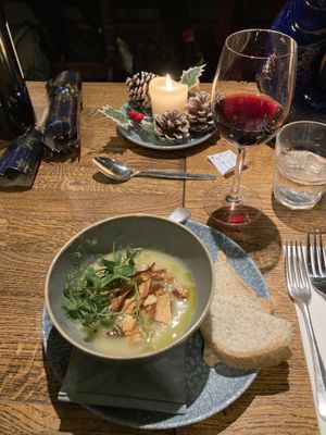 Parsnip soup w/ GF bread  at The Petersfield in Cambridge