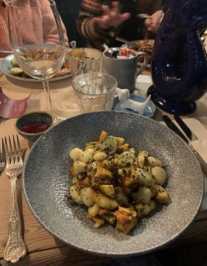 Gf & vegan pumpkin & garlic oil gnocchi   at The Petersfield in Cambridge