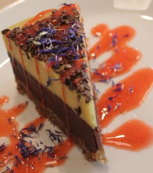 Raw vegan cheesecake. Awesome. at The Beginnings - Skolas in Riga