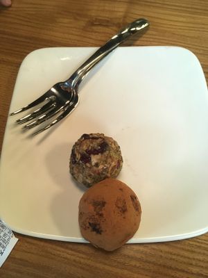 Karob ball and fig ball at The Beginnings - Skolas in Riga