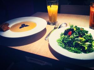 soup and salad - yum! at The Beginnings - Skolas in Riga